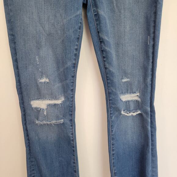 Madewell Cali Demi Boot Jeans Cropped Bronson Destructed Chewed Hem Women 24 - Picture 5 of 12